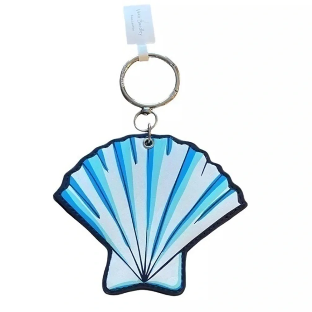 Vera Bradley Seashell Bag charm- key ring- mirror- blue turquoise